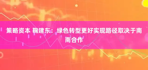 策略资本 鞠建东：绿色转型更好实现路径取决于南南合作
